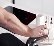 Busty Spanish babe gets dicked down