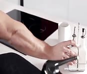 Amazing brunette in lingerie fucked good